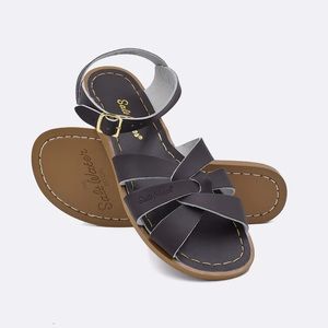 SALTWATER sandals classic Strappy Buckle woven Leather Flat Brown 8 women's